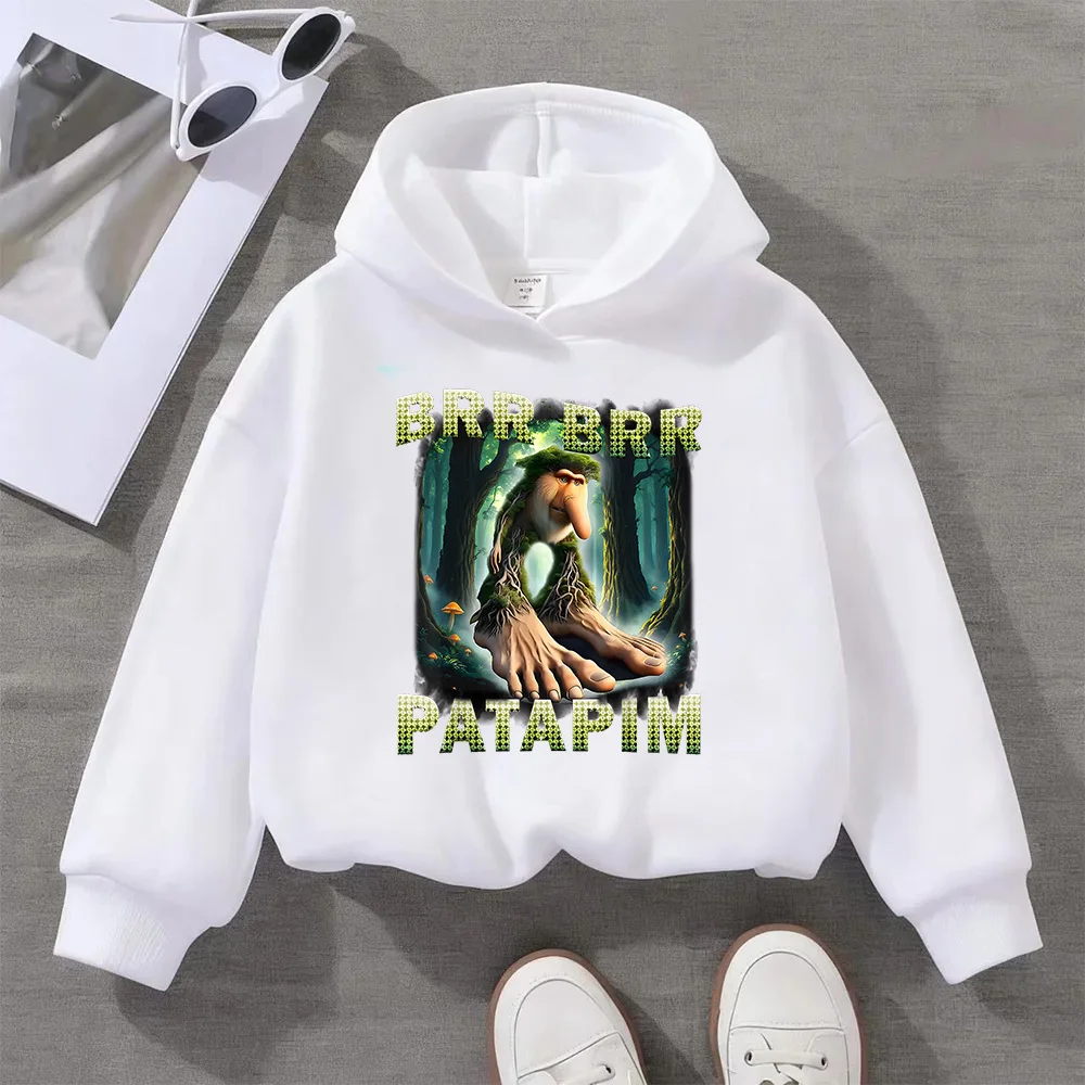 

Boys and Girls Warm Sweatshirt Fun Italian Brainrot Character 2d Children's Hooded Sweatshirt Autumn Winter Warm Fashionable