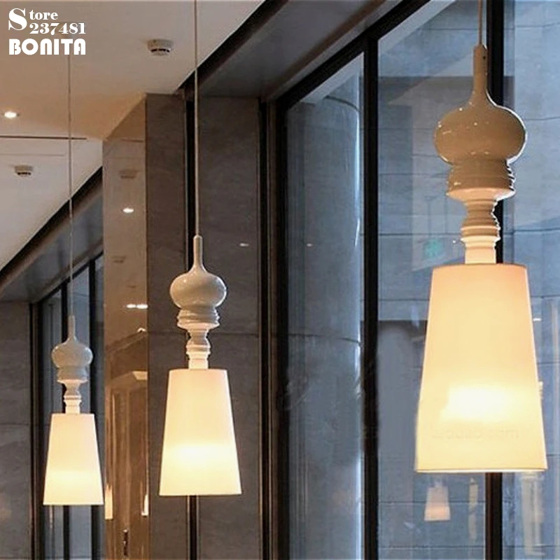 Vintage Pendant Light with Soft Glow Effect, Textured Shade ceiling Decor Lighting, 4-Color Hanging Lamp for Dining Room Bedroom