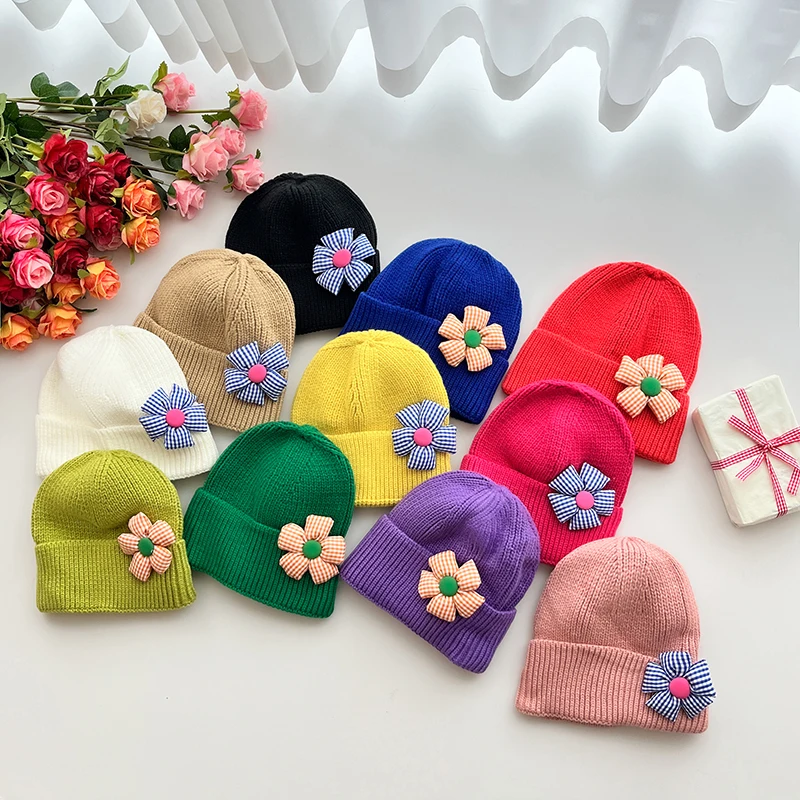 

Korean Women Knitted Hat Girl Leisure Beanie Autumn Winter Warm Ear Protection Thick Woolen Crochet Bonnet Earmuffs Cap