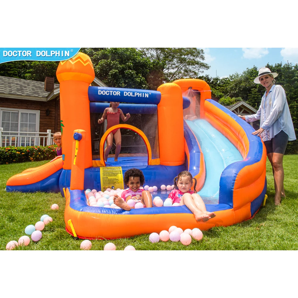 

Doctor Dolphin Interesting Orange Pool Water Inflatable Bouncer Jumping Castle for Kids Inflatable Castle