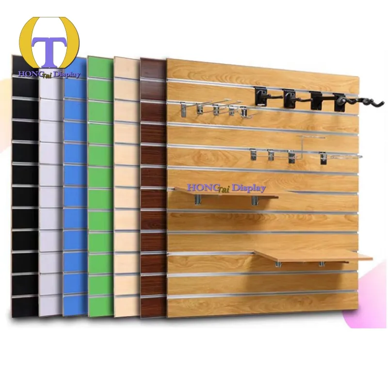 Custom.P2 Standard Slatwall Panel for Retail Shop Display Moisture-Proof and Formaldehyde Emission Compliant Slatwall