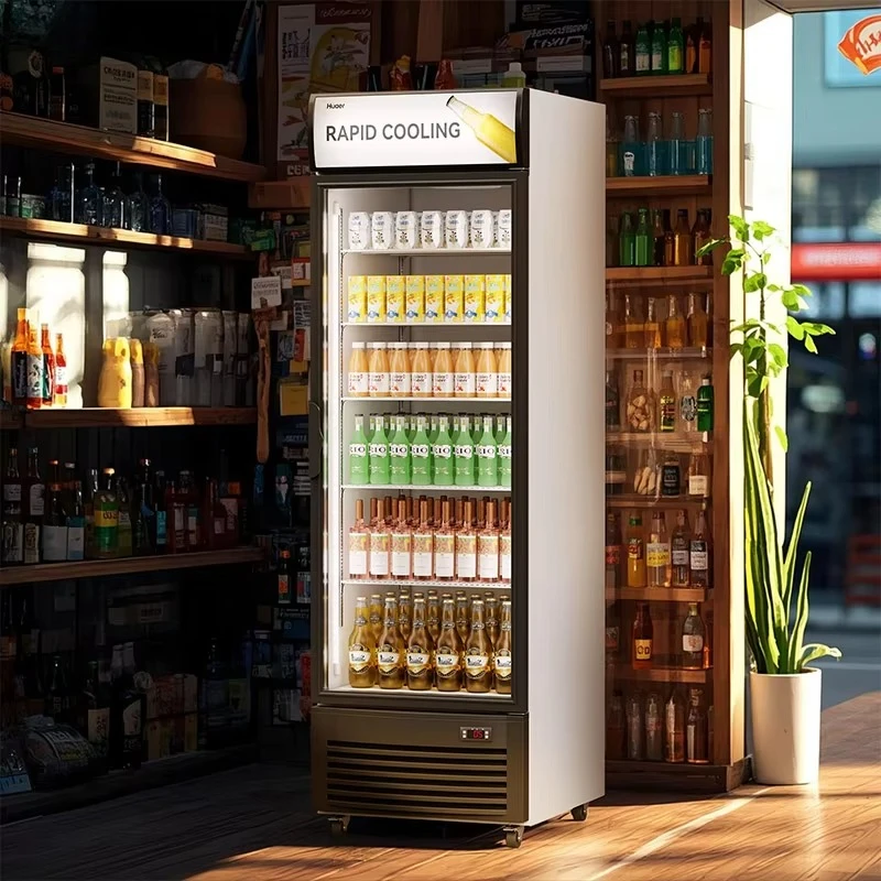 Upright Beverage Showcase Glass Door Vertical Drink Energy Refrigerator Coco Cola Fridge