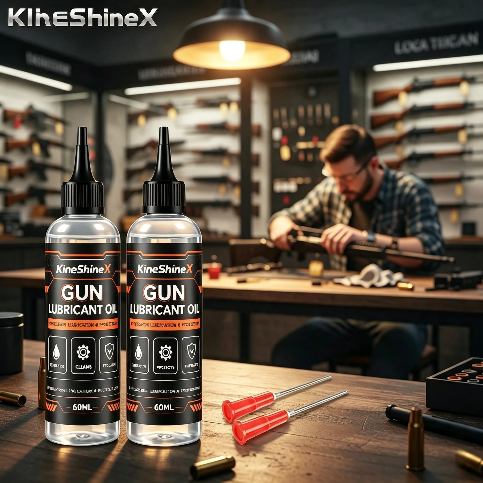 Gun Oil GUN Cleaner Lubricant with Precision Needle Tip Oiler for Rifle Pistol Shotgun Maintenance & Care 60ml