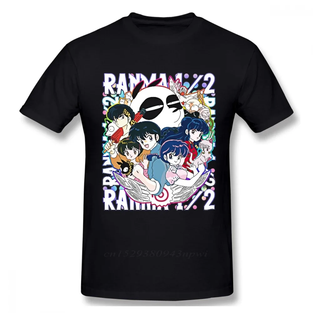 For Male Ranma 1/2  Fashion Tee Shirt Vintage Anime T Shirt Organic Cotton Graphic Print XS-3XL T-shirt