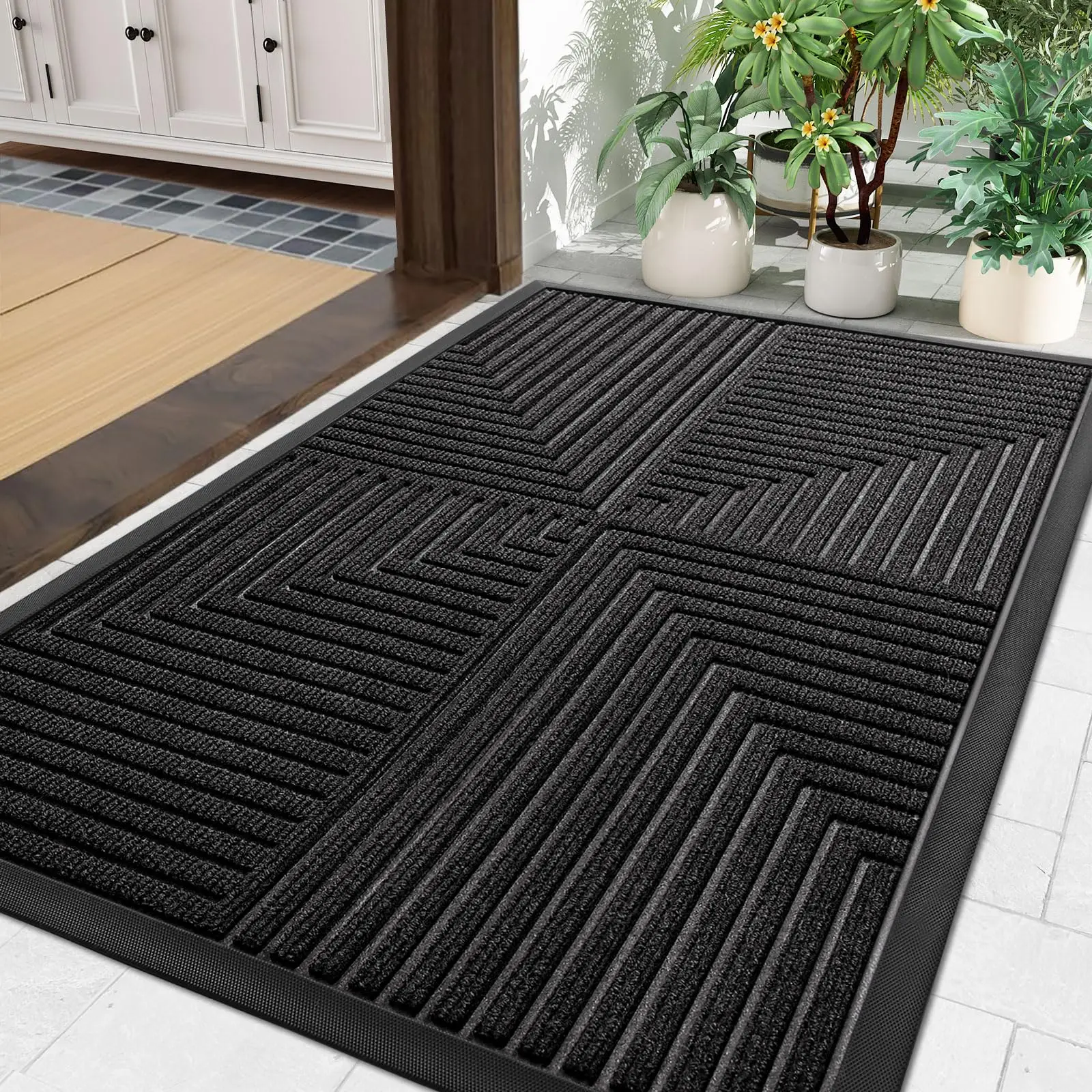 

Olanly Front Entry Door Mats Outside Natural Rubber Entrance Doormats Kitchen Non-slip Heavy Duty Rugs Low Profile Home Carpets