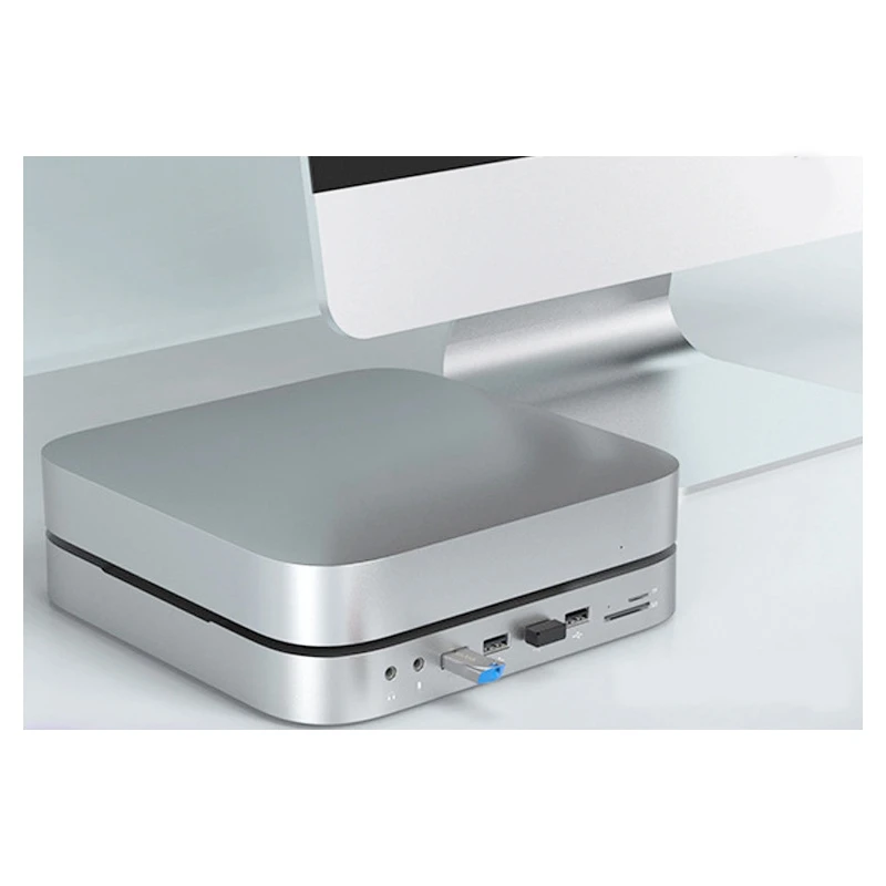 For Apple Computer Mac Mini Dock Docking Station Built-In Hard Drive Box Convenient Portable 13-In-1 Docking Station