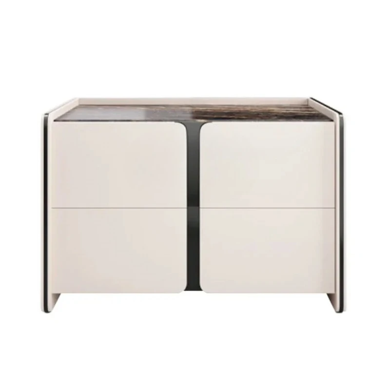 

Итальянская легкая роскошная прикроватная тумбочка из натурального мрамора, прикроватная тумбочка из массива дерева для хранения в спальне