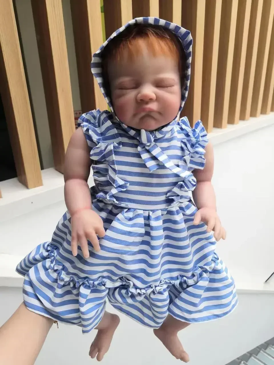 20インチ オーガスト リボーンドール - 本物そっくりの塗装済みの眠っている赤ちゃん、リアルな血管が見える、コレクターズトイ、14歳以上向け