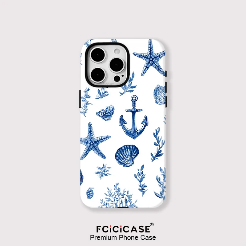 

Fcicicase Starfish Conch Shell Magnetic Phone Case For iPhone 11 12 13 Pro 14 Plus 15 16 Pro Max For Magsafe Matte Acrylic Cover