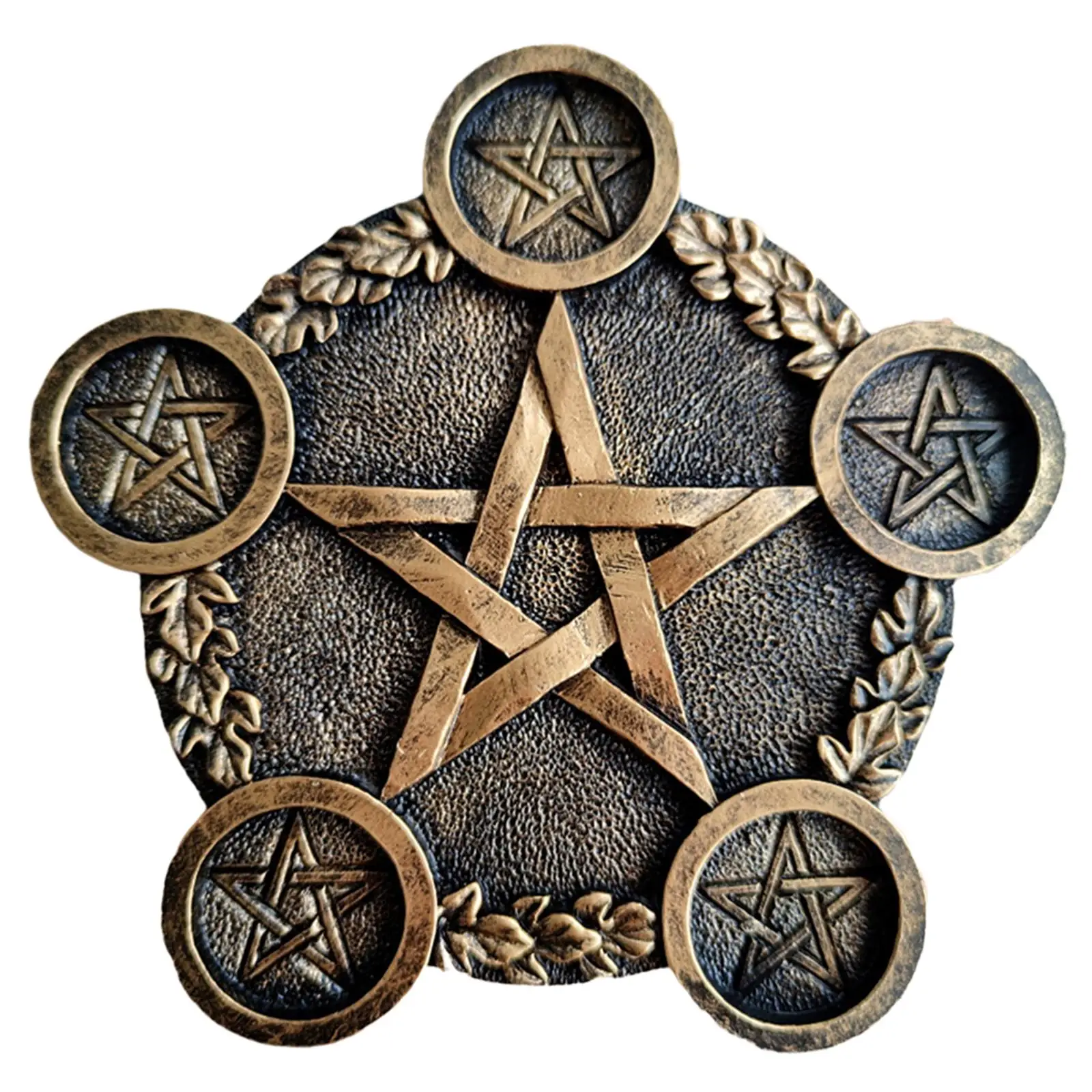 Vintage Pentagram Candle Holder Mold Resin Candlestick Stand for Divination Altar and Living Room Decor