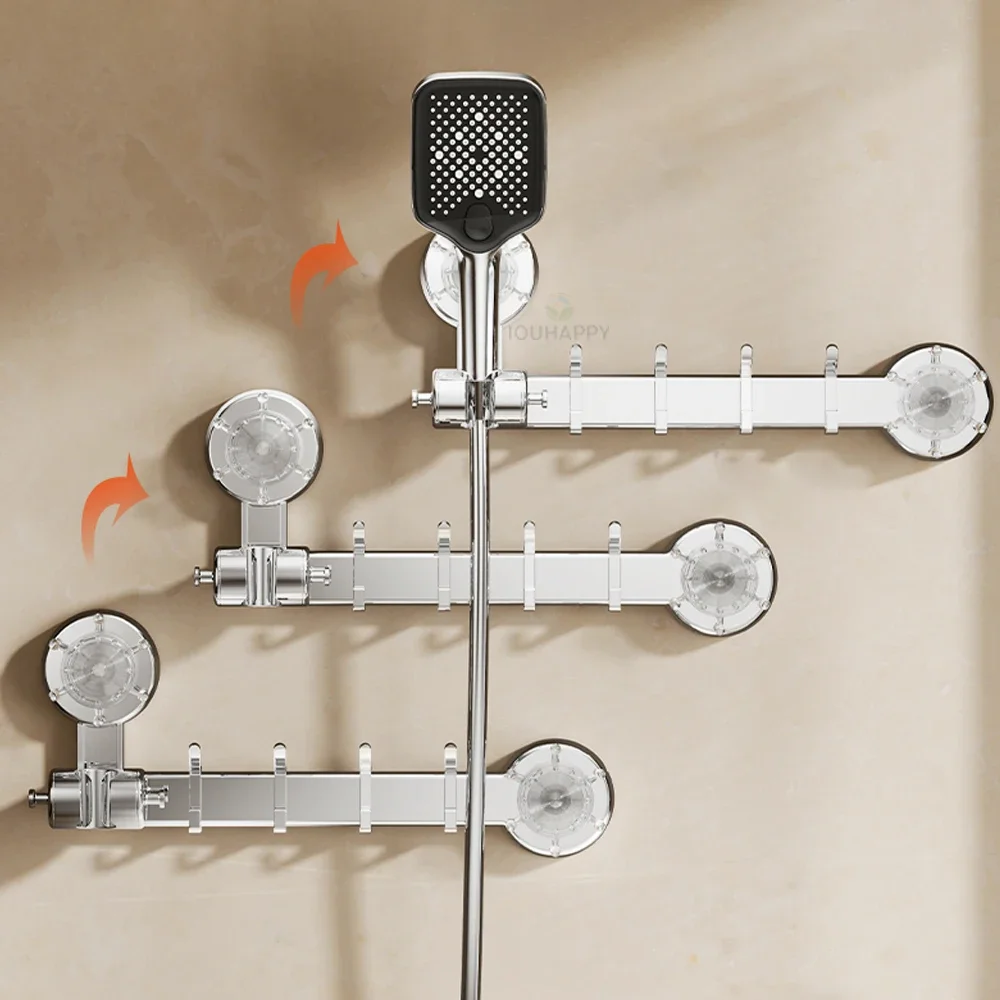 浴室ホルダー強力な吸盤ユニバーサル 4 点インターフェース多機能使用壁掛け浴室キッチンアクセサリー