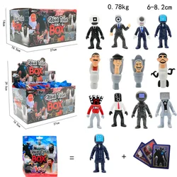 Random 1Pack Skibidi Toilet Game Figure Card Toy Toilet Man Monitor Figurine Model Cameraman Collectible Dolls Kids Xmas Gifts