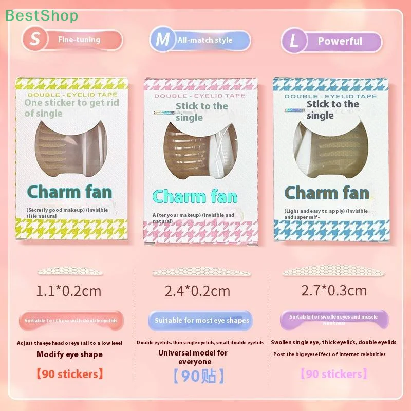 ★ ★ ★   90 قطعة من ملصقات الجفون المزدوجة غير المرئية من الدانتيل أشرطة تجميل العين الكبيرة لشخص جفن واحد