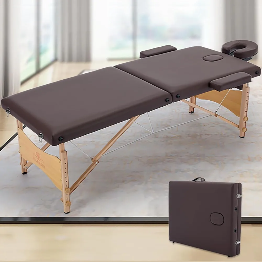 

Massage Table,Professional Portable Spa Massage Bed with Carrying Case,84" Long 32" Wide Sturdy Wooden Frame Home Salon Spa Bed