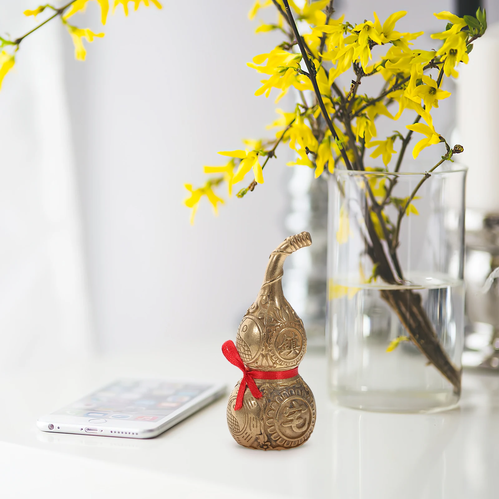 

1Pcs Exquisite Copper Gourd Decoration Hanging Gourd Ornament Copper Craft Figurine Home Decor