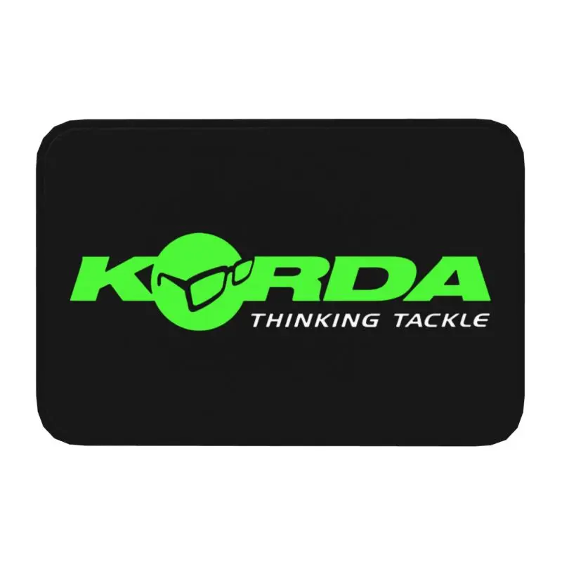 Korda Fishing Logo Front Door Mat Anti-Slip Indoor Absorbent Fish Carp Fisherman Gift Doormat Living Room Entrance Rug Carpet