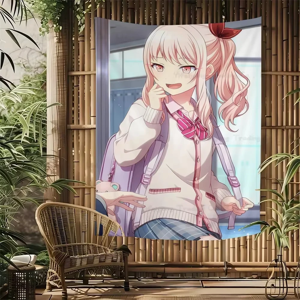 Kawaii Japanese Tapestry Akiyama Mizuki Wall Hanging Bohemian Tapestry Cute Core Room Decoration Aesthetic Home Decoration Items