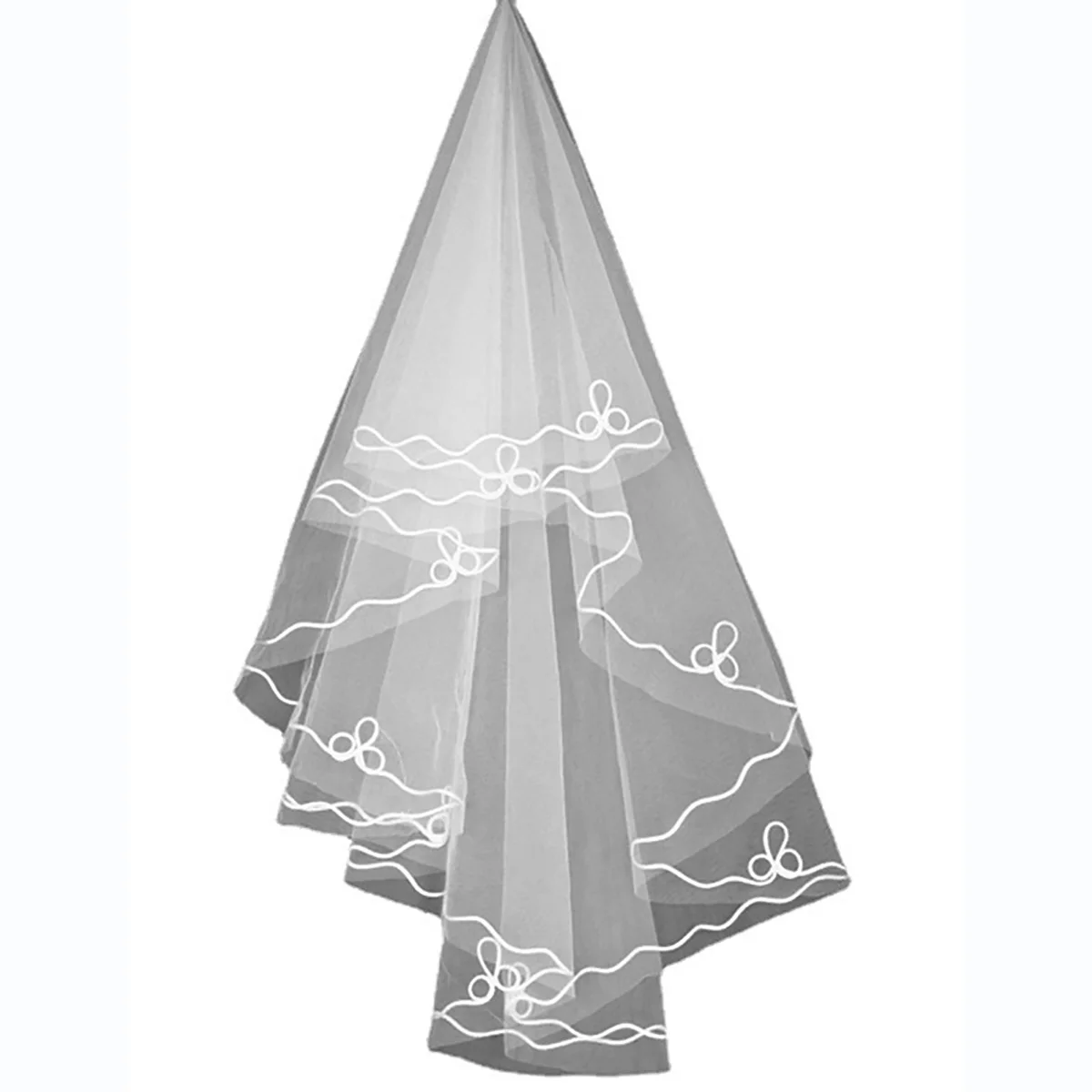 Ivory  Bridal Veils one  layer With Ribbon Edge Cheap Wedding Veil Wedding Accessories in Stock