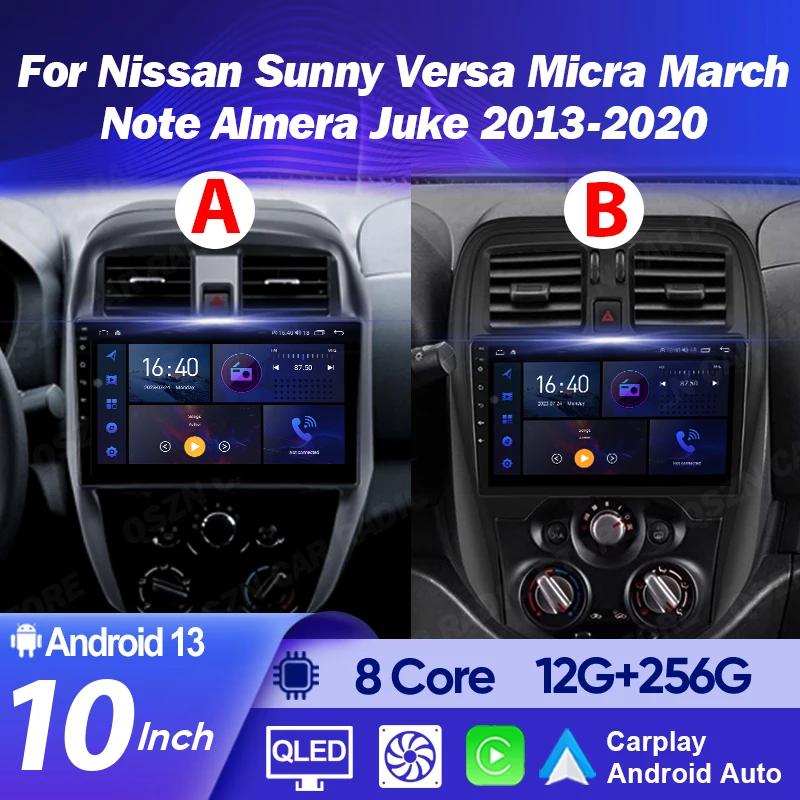 Para Nissan Sunny Versa Micra March Note Almera Juke 2013-2018 Radio automática navegación GPS Radio de coche navegación Carplay reproductor GPS