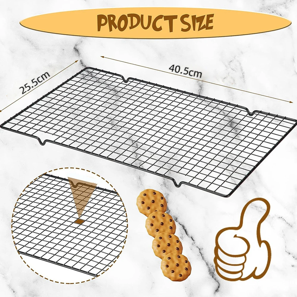 25*40cm Large Size Cake Cooling Rack Cookie Frame Food Cooling Rack Pizza Bread Barbecue Cookie Biscuit Holder Baking Supplies