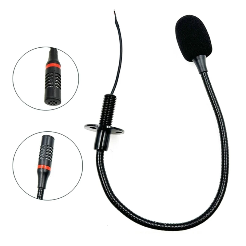 High Sensitivity -32dB±3dB Mic Metal Gooseneck Microphone 2.2KΩ Impendance for Live Presentations Vehicle Announcements