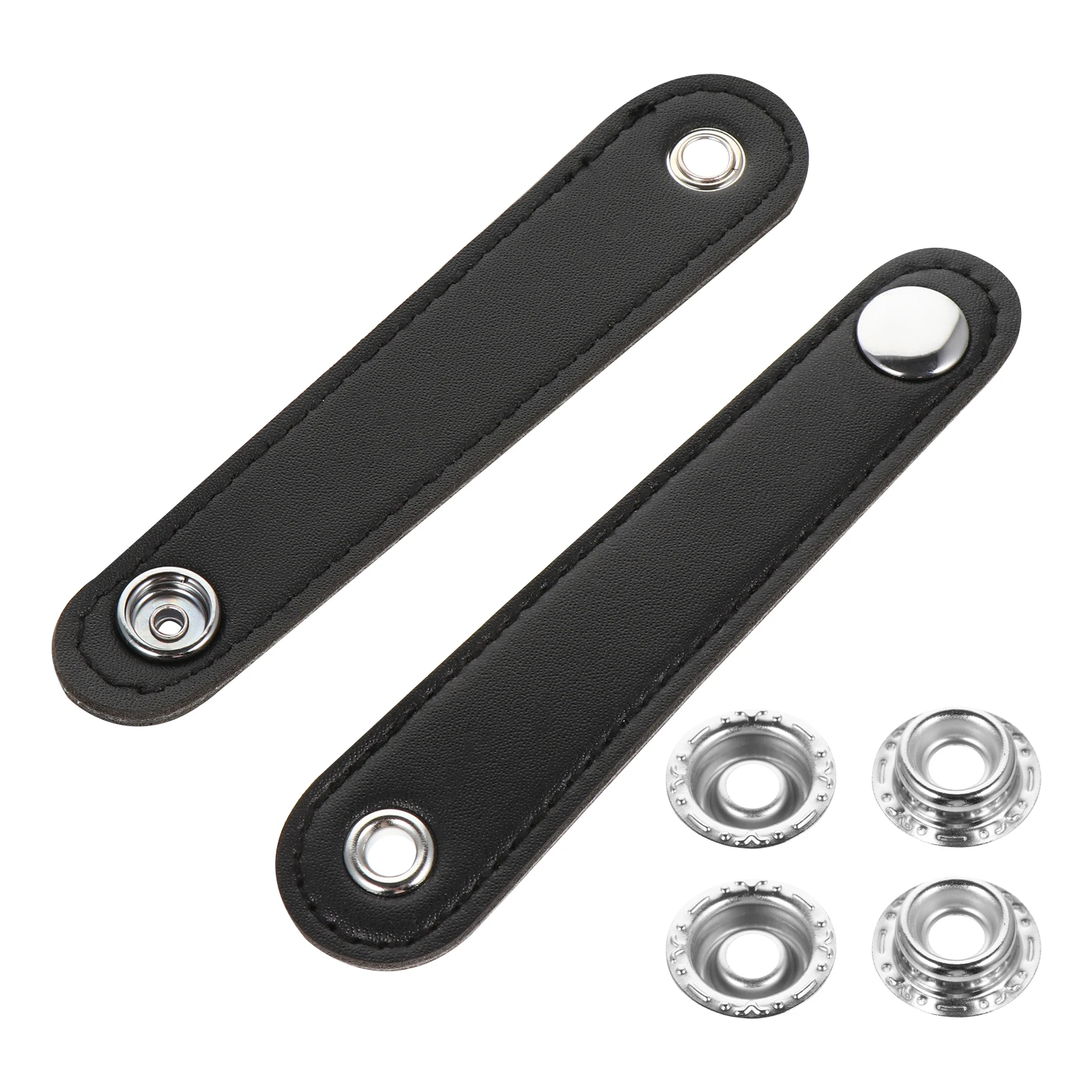 

2pcs Bellows Buckle Strap Black Space Bellows Belt Waist Belt Parts Small Size Universal