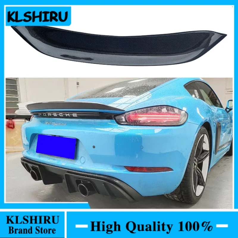 Real Carbon Fiber Rear Trunk Lip Wing Spoiler for Porsche 718 Boxster & Cayman 2016-UP