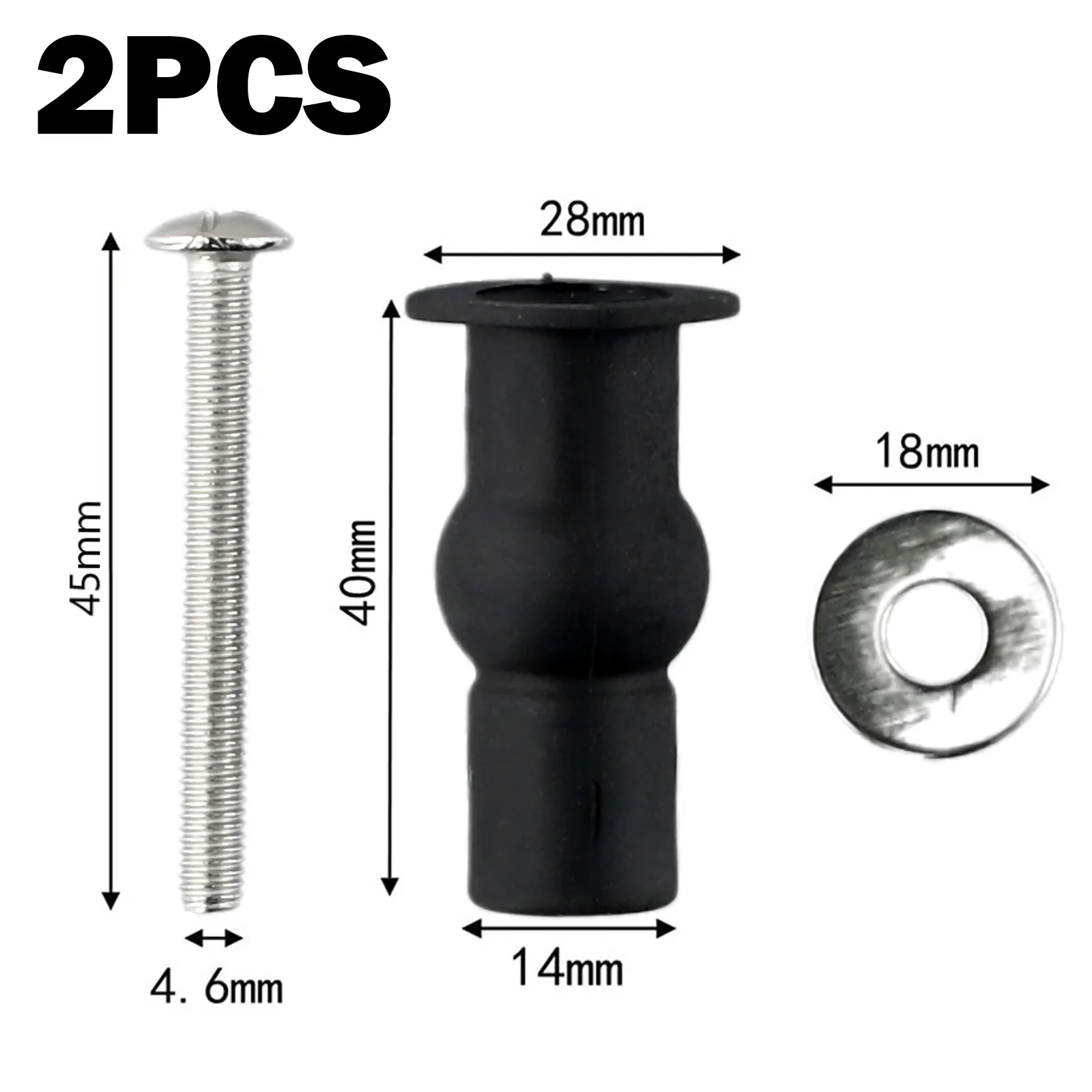 2pcs Toilet Seat Screws Hinges Expanding Rubber Top Nuts Fixings WC Blind Hole Bathroom Accessories Replacement Toilet Parts