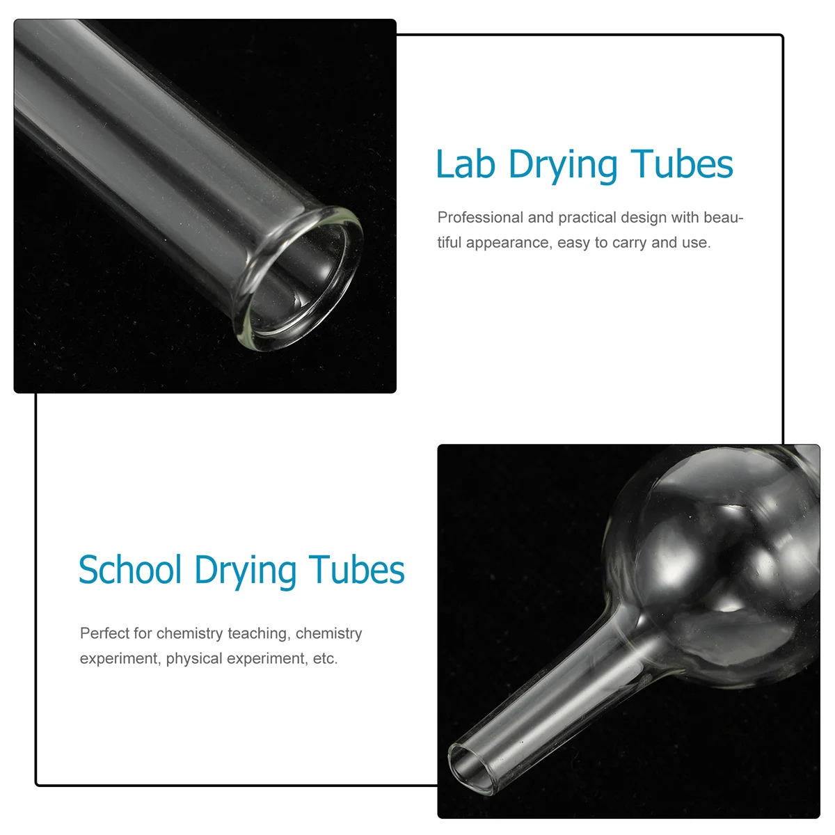 5 Pcs Chemical Experiment Equipment Teaching Glass Drying Tube Single-ball Tubes for Laboratory