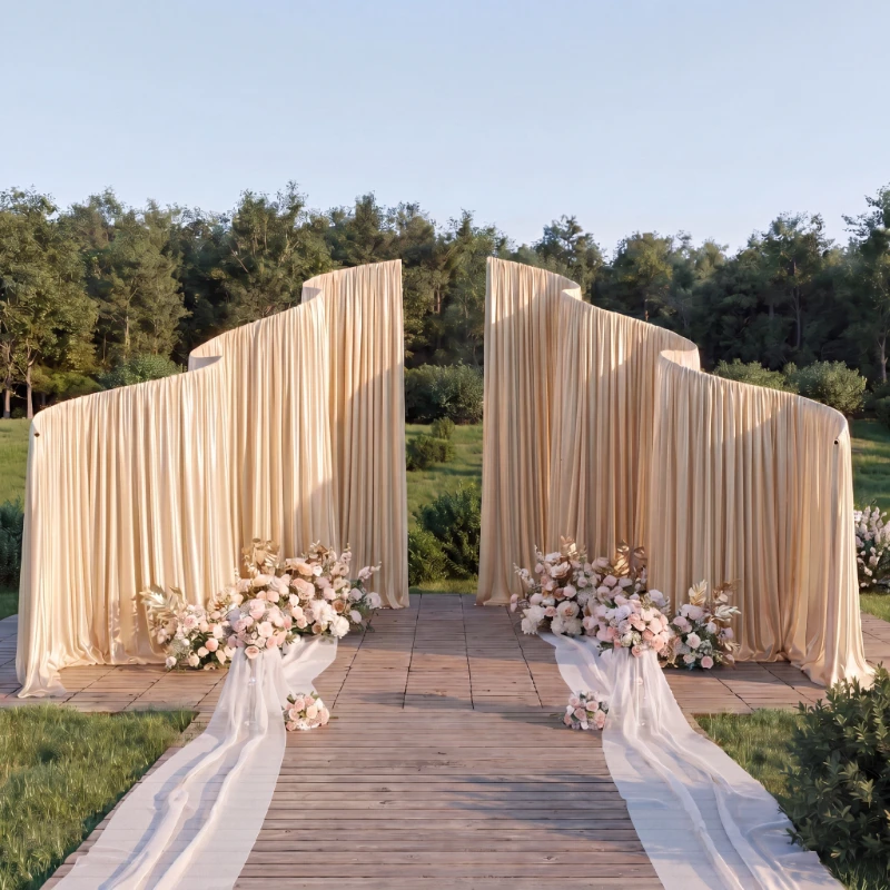 Luxury Wave Shape Iron Arch 327x300 CM for Outdoor Party Event Decoration Wedding Backdrop Stand Event Props