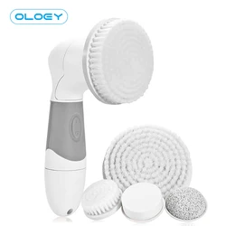 OLOEY Pro 4 In 1 yüz temizleme fırçası yüz Spin fırça cilt derin temizlik kaldırmak için siyah nokta yüz temizleme fırçası seti