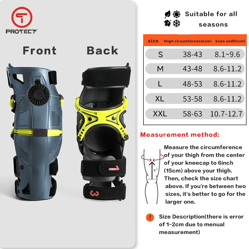 T Brand Motorcycle Protective Kneepad for Off-Road and Highway Riding with Mechanical Leg Protection and Exoskeleton Guards