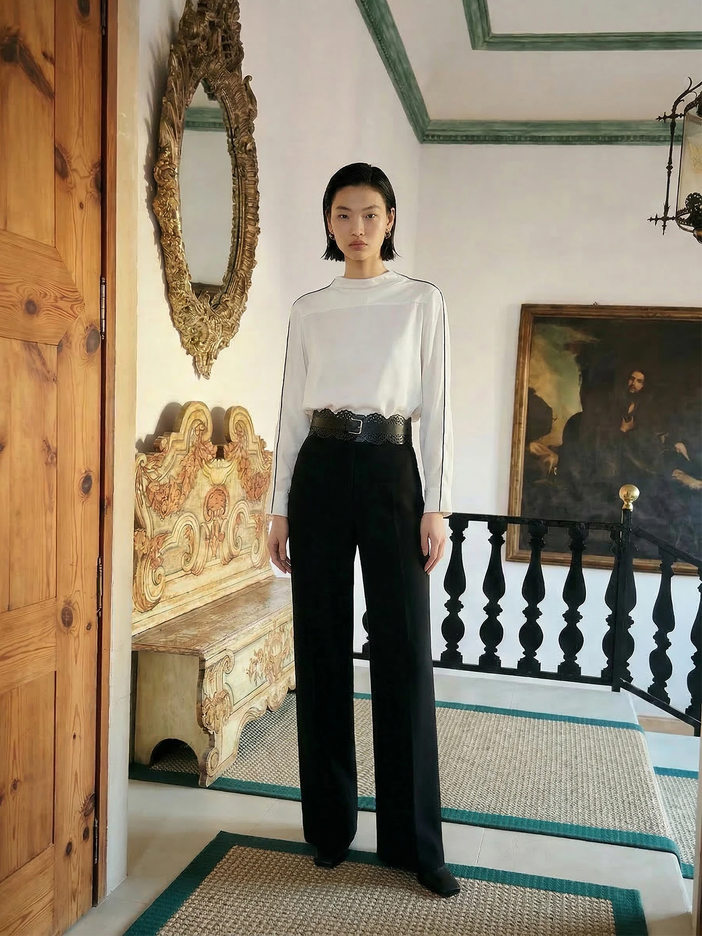 

Натуральная шелковая рубашка ручной работы с воротником-стойкой, длинным рукавом, женская, в стиле Cleanfit, BY1083, Весна 2026, дышащая, комфортная