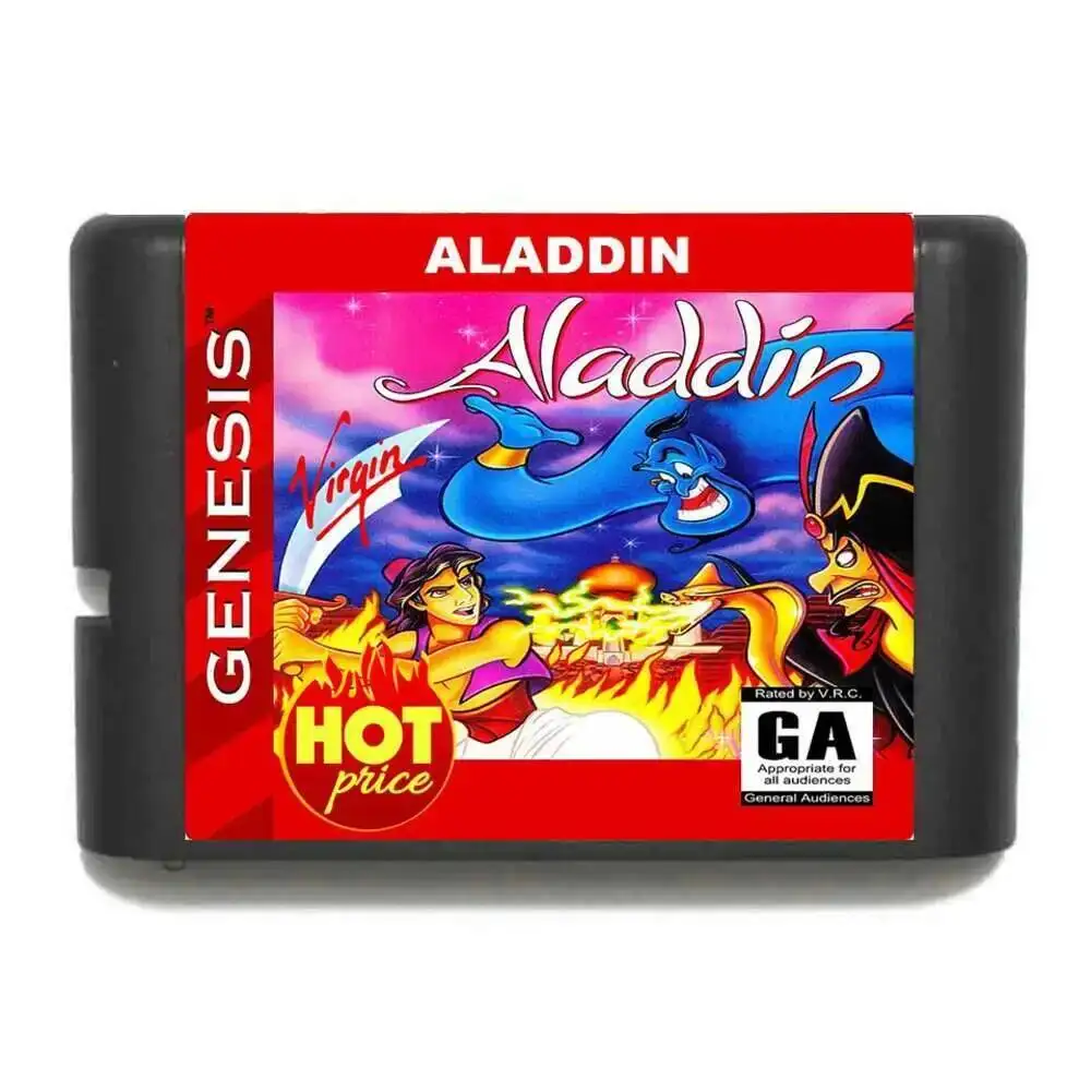 Tarjeta de juego Aladdin de 16 bits, tarjeta de juego de reproducción para Sega Genesis Mega Drive