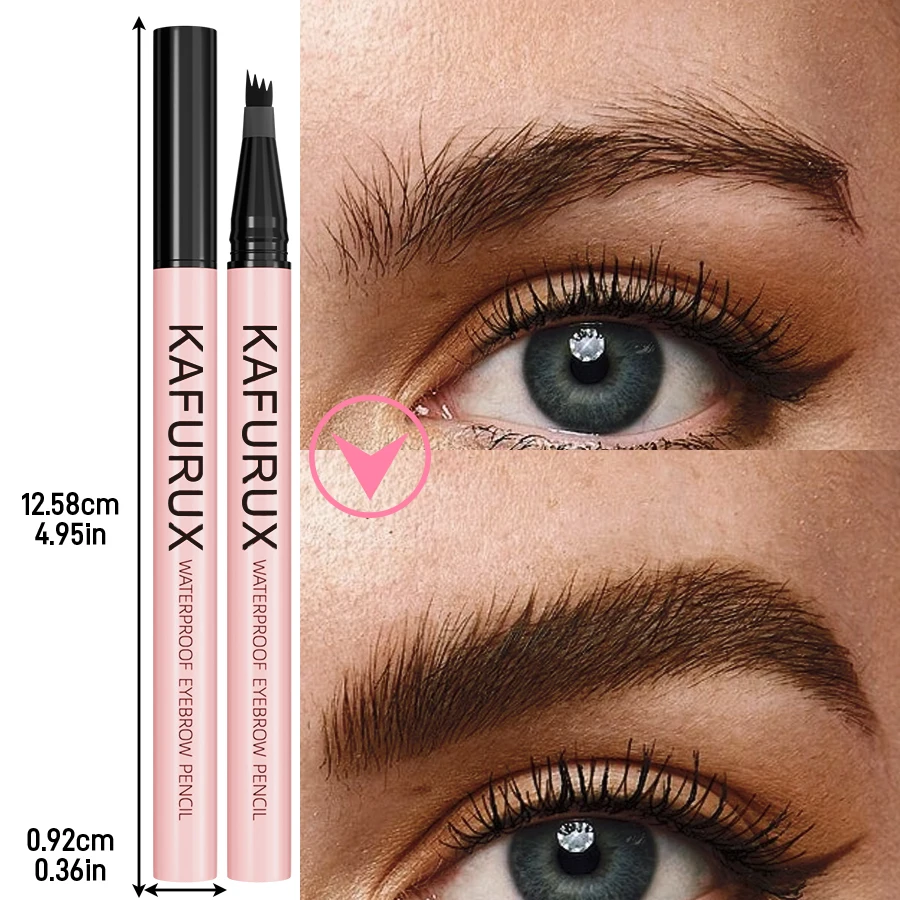 Lápiz de cejas marrón, 6 colores, 1 unidad, resistente al agua, 4 puntas divididas, lápiz de cejas negro, maquillaje líquido para cejas, cosmético duradero para regalos