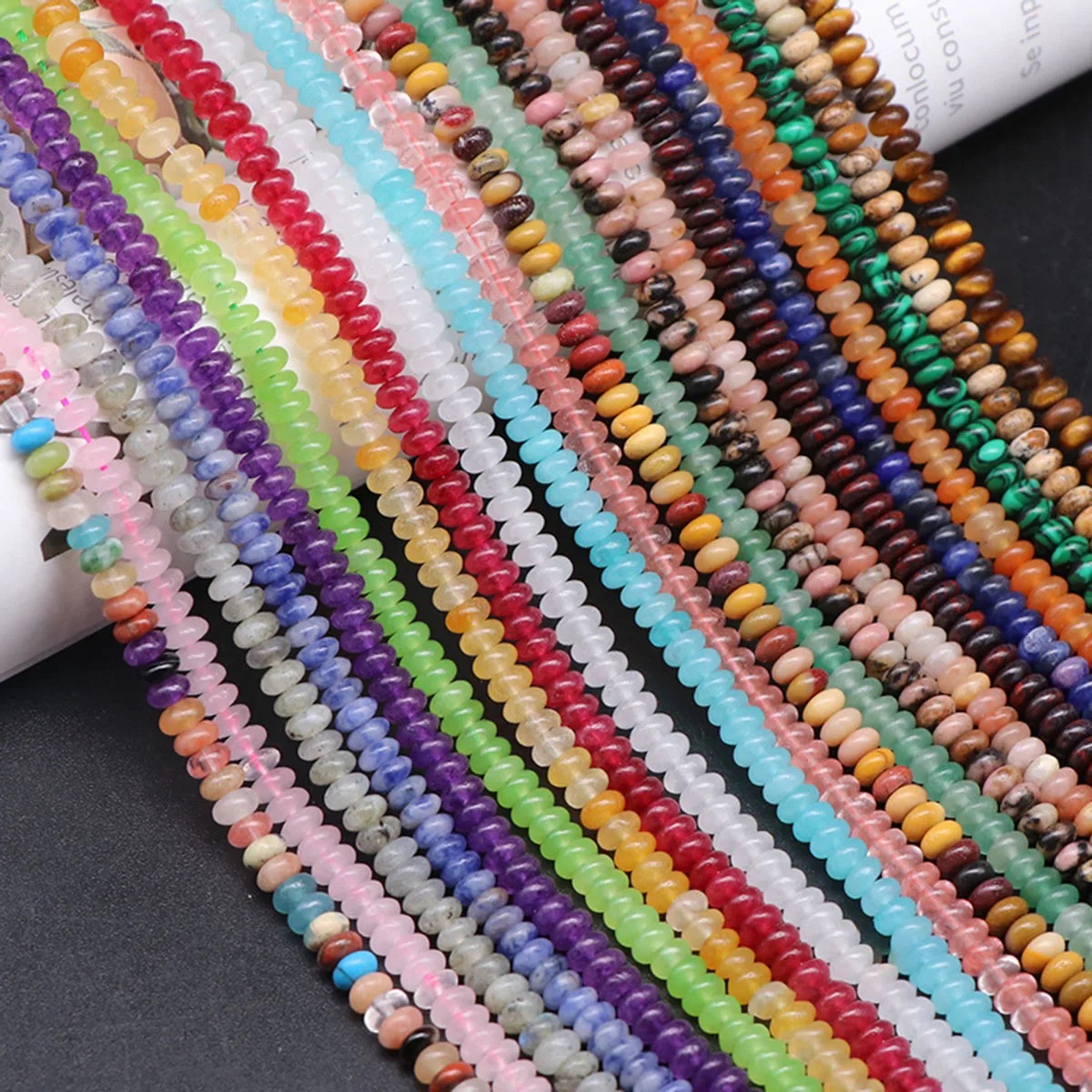 70-80 4x2mm natural stone beads - loose spacing beads, used for jewelry making, DIY earrings, bracelets, necklaces, handmade pro