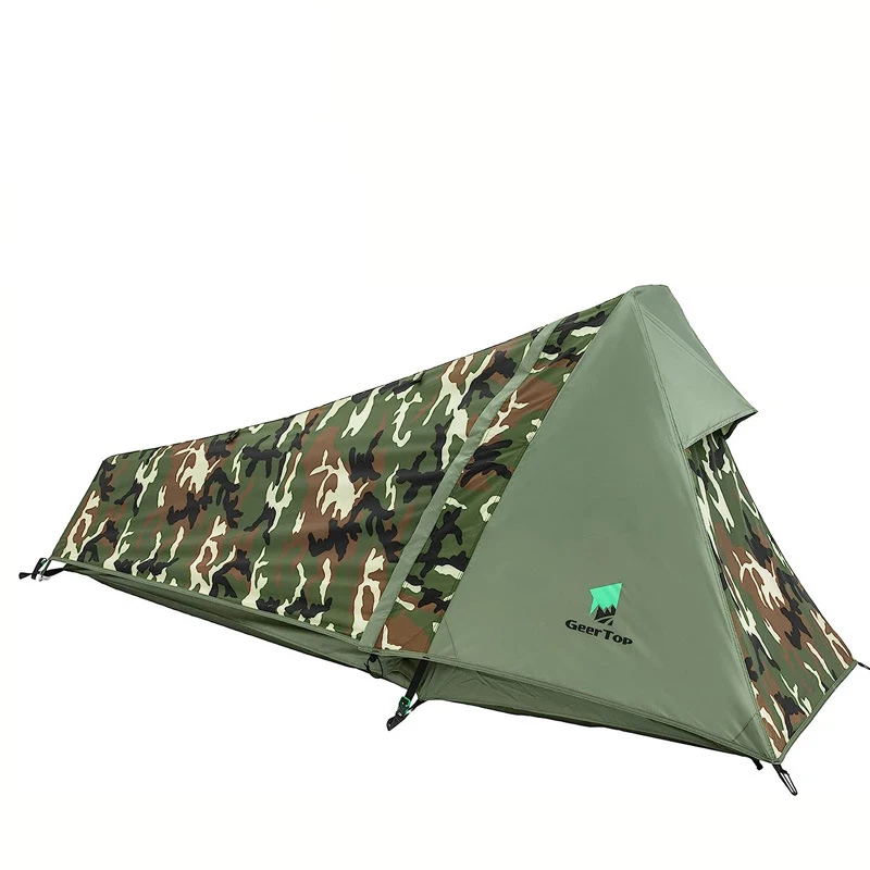 

‌1-Person 4-Season Pyramid Tent Camo Waterproof Backpacking Tent For Winter Camping Mountain Climbing Survival Gear Ultralight