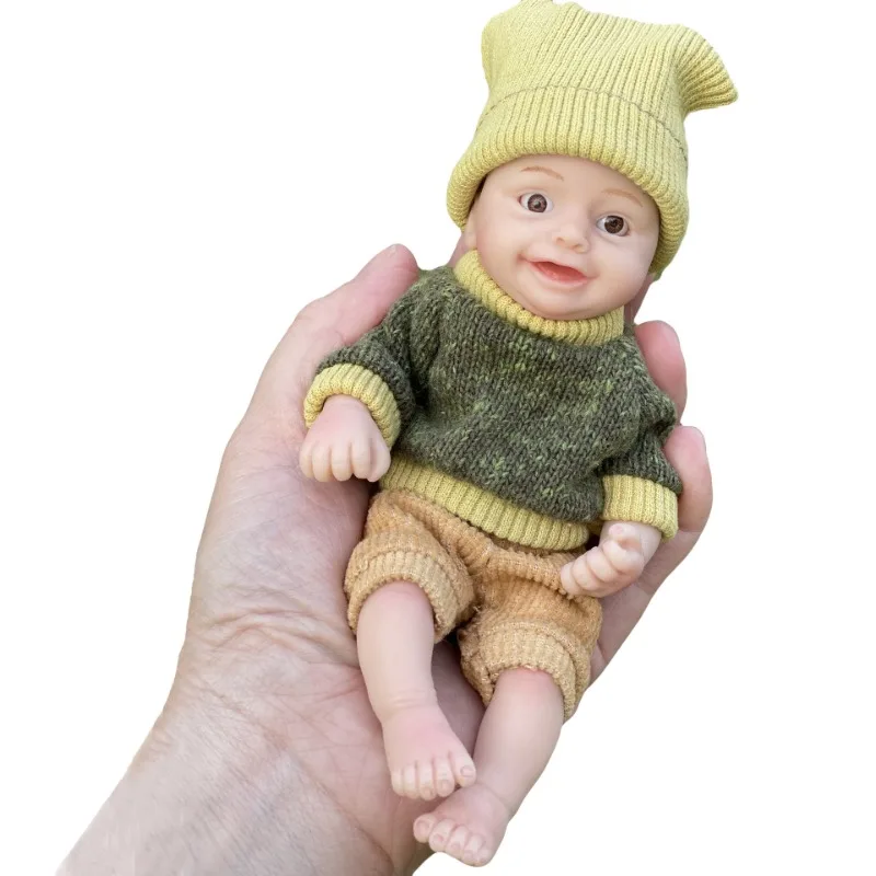 15CM Silicone Mini Palm Doll Simulation Reborn Doll Full Solid Baby