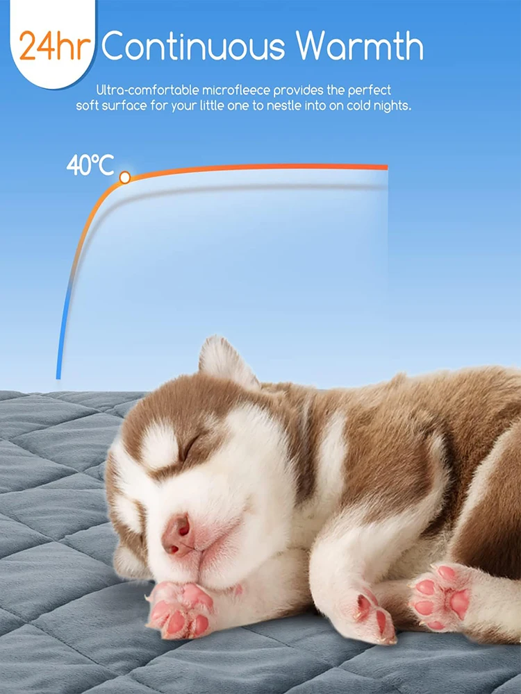 Auto aquecimento Pet Pad, Extra quente térmica Dog Crate Pad, Lavável anti-derrapante canil Mat, Pet