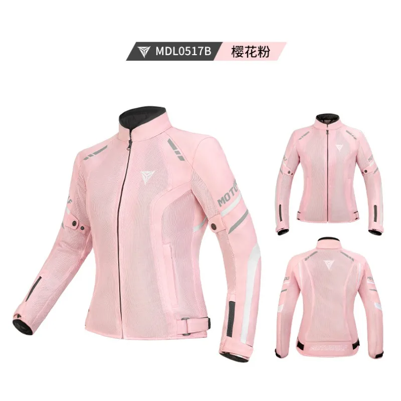 

MOTOWOLF Motorcycle Suit Women's Summer Mesh Breathable Anti-drop Racing Suit Removable CE Protective Gear Women's Cycling Suit