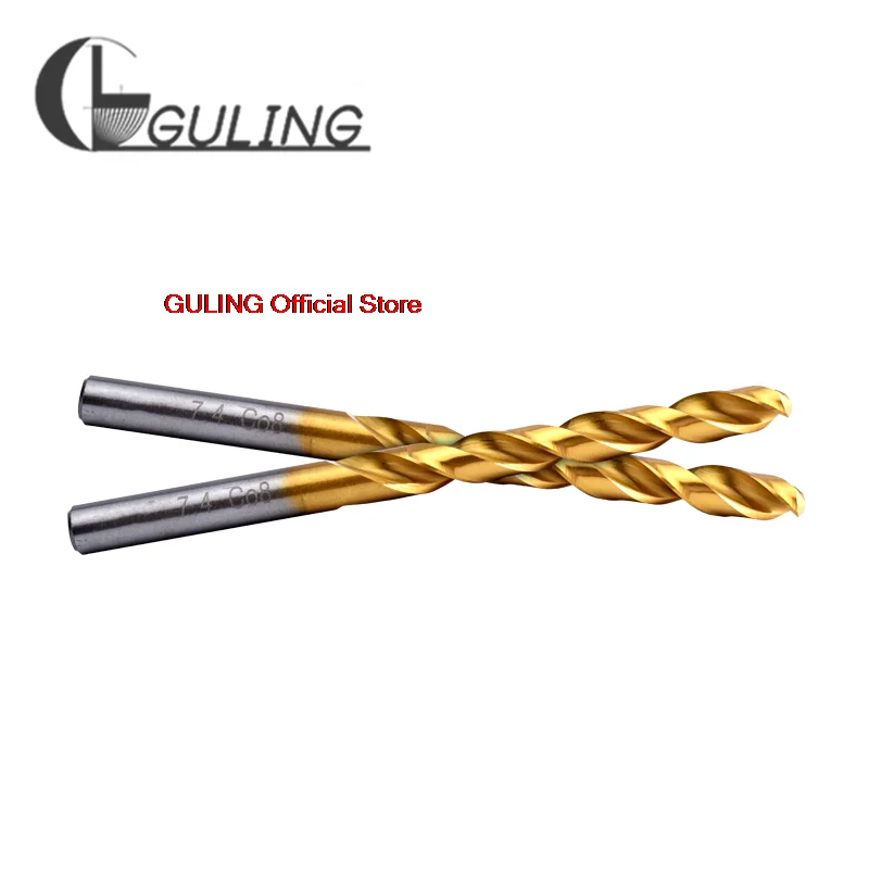 GULING HSS-Co8 DIN338 Straight Shank TIN Cobalt Twist Drill 1~13 mm Drills Bit Twist Drill Metal iron aluminum alloy drill 10PCS