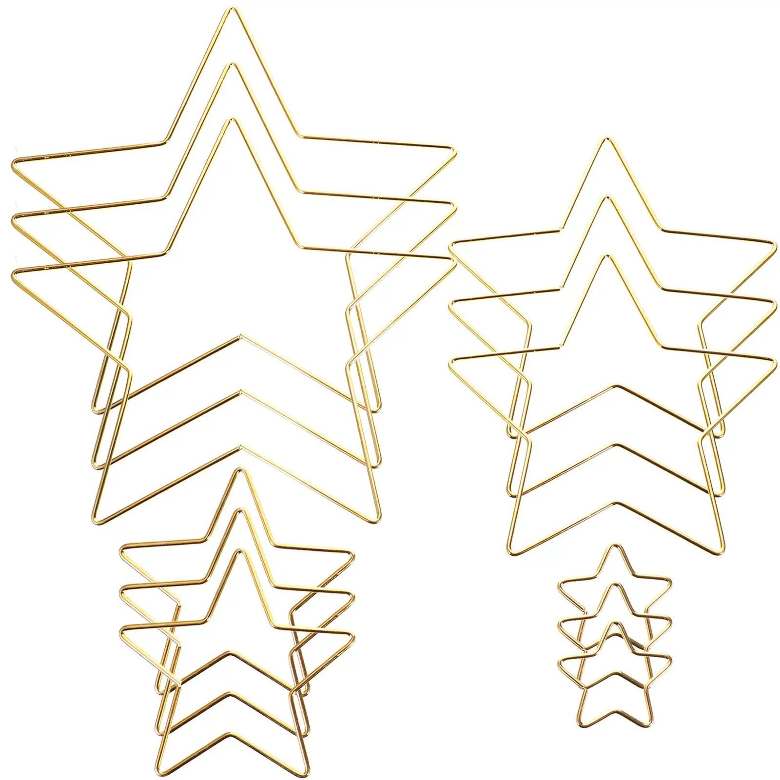 

12Pcs Star Shaped Dream Catcher Metal Hoops Smooth Metal Rings DIY Wreath Macrame Wall Decor Craft Supplies Dream Catcher Hoops
