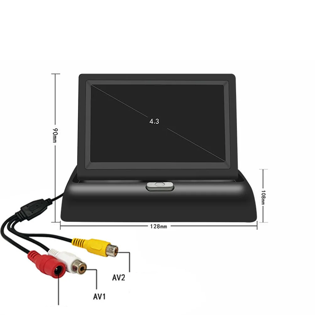 4 3-inch Car Monitor Reversing Camera Rear View Screen Monitors Rearview DVD Fold