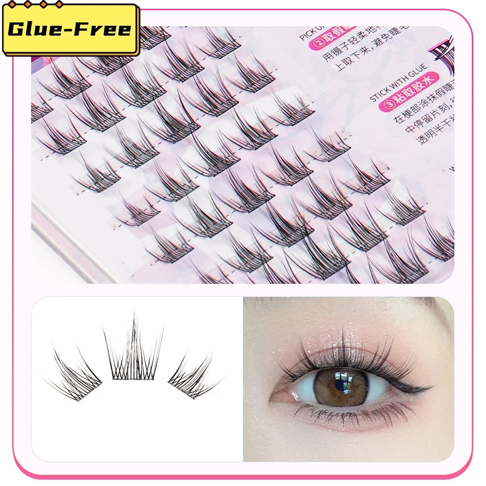 MIAOJIE Leuke Zoete Pre-Bond Technologie druk op wimpers lijmloze DIY Wimper Zelfklevende Realistische Wimper Herbruikbare