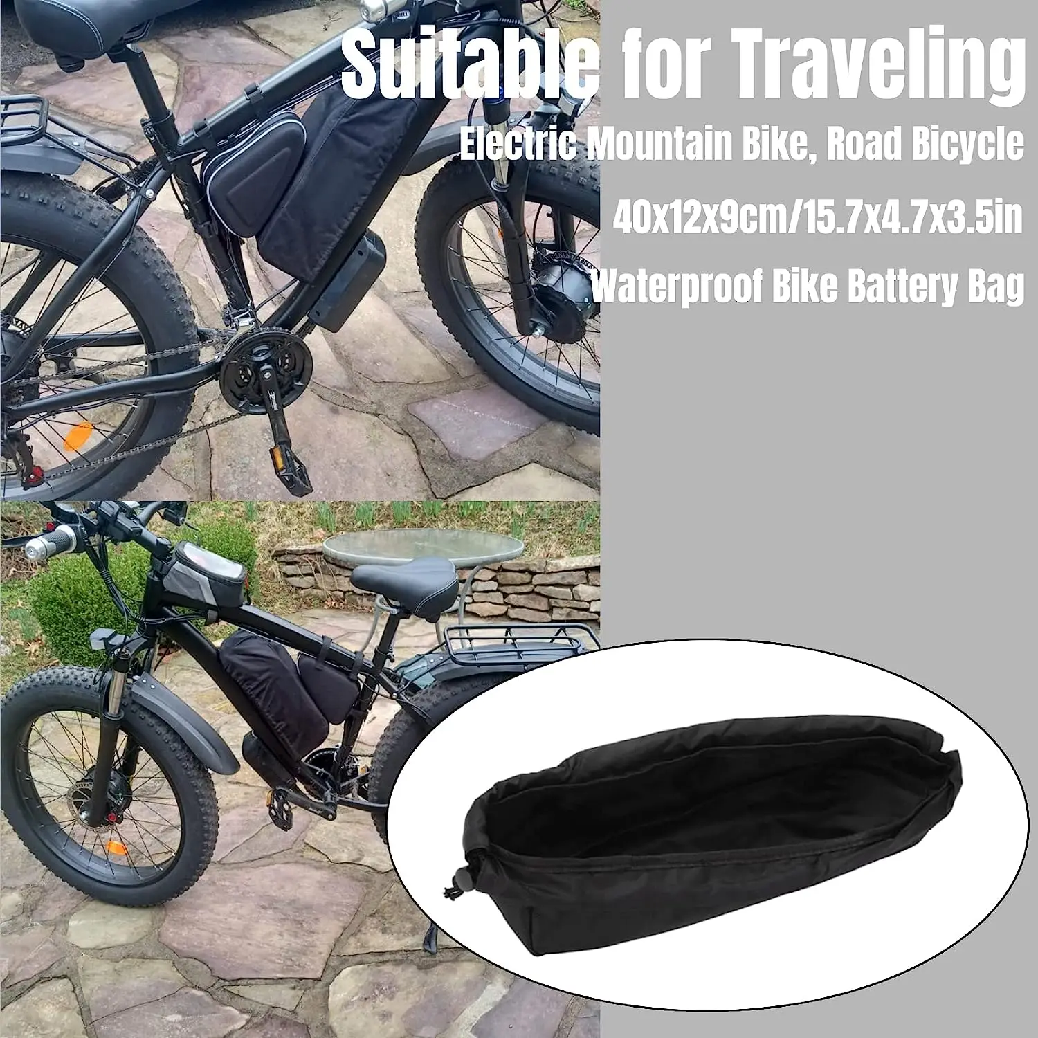 Battery Rain Cover,Electric Bike Battery Cover Waterproof Dustproof Anti Mud Lithium Battery Protection Bag Bicycle Anti Mud