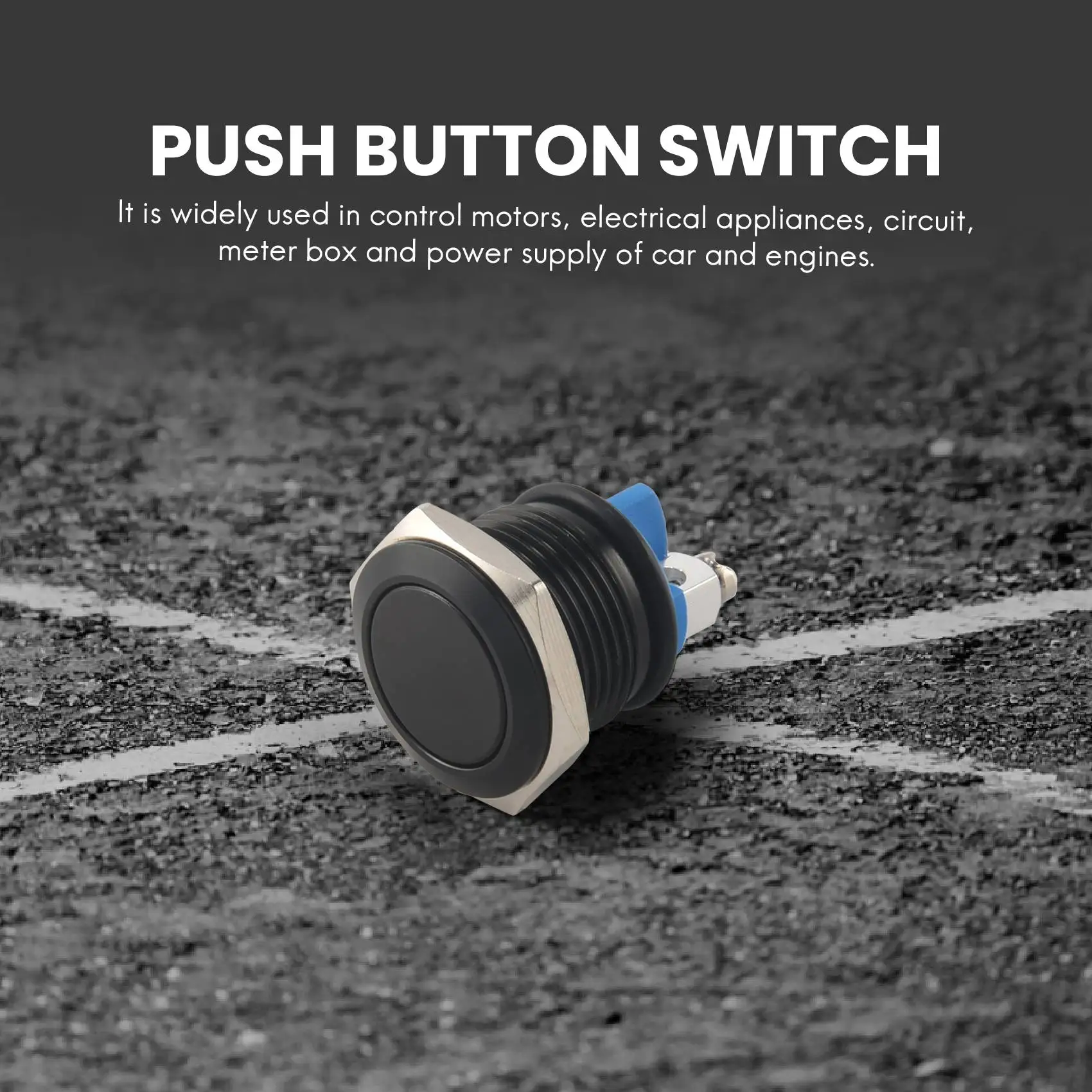 L77A Horn Switch Horn Button Push Button Switch For Car 16mm 12V