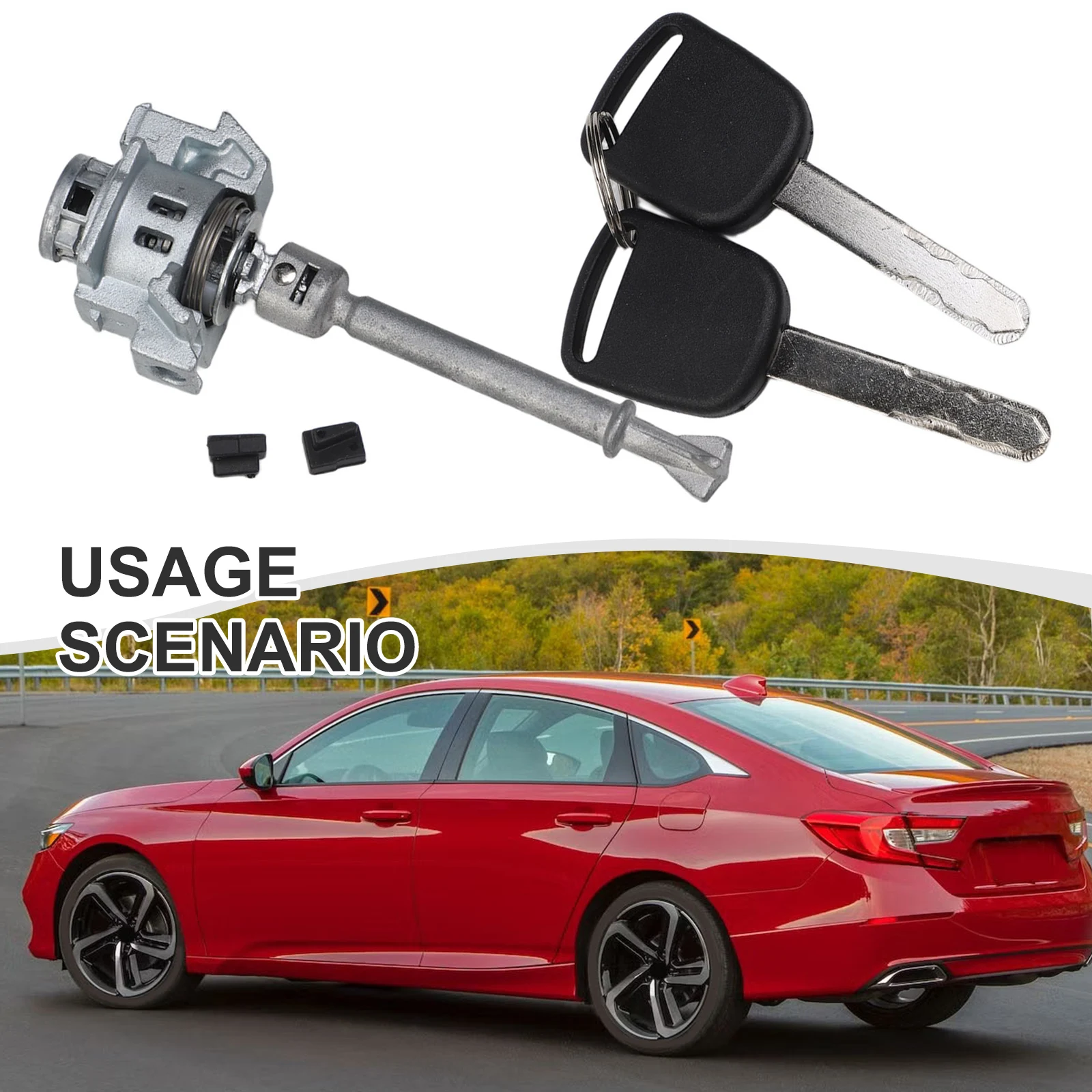 2 Keys Included As Shown Door Lock Cylinder Plastic Lock Cylinder Practical Door Lock Cylinder For 2018-2022 Models