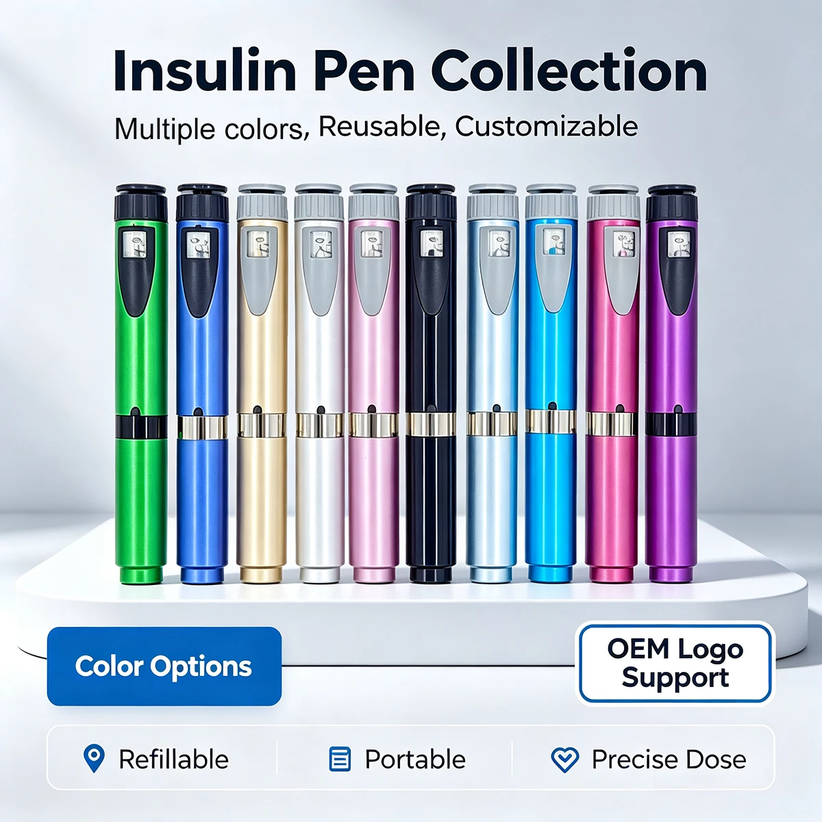 High Quality Eco-Friendly 3ml Reusable Injection Pen V3 Metal for Home Use Empty Injection Pen Without Cartridge Bottle New