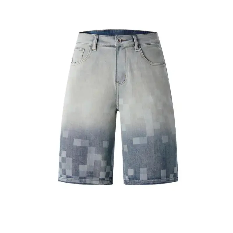 

Мужские джинсы 2026: новейший люксовый дизайн, градиентный пиксельный принт, винтажный прямой крой, повседневный уличный стиль