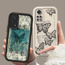 Note11 Butterfly Silicone Phone Case On For Xiaomi Redmi Note 7 7S 8 9 9S 10 10S 11 11S Pro Max 4G 5G Redmi 9 9A 9AT 9T 9C Cover